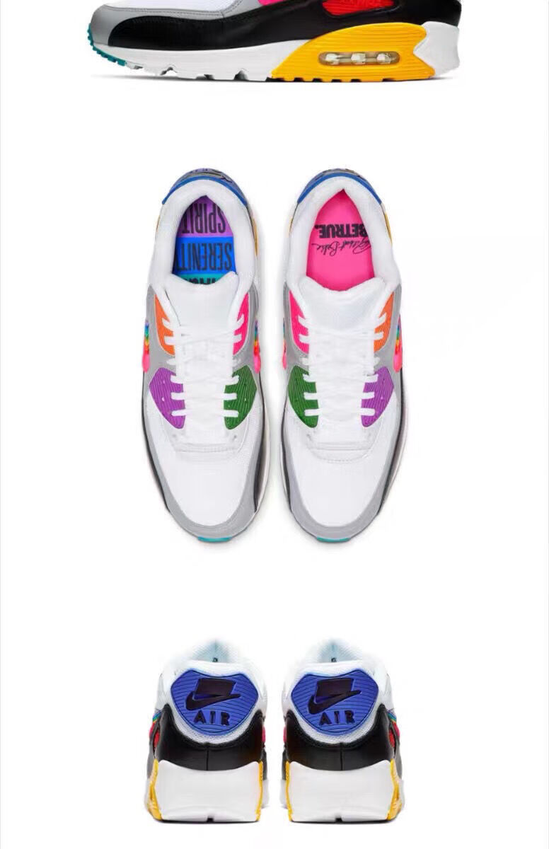 air max90气垫运动鞋联名拼接男女鞋城市限定休闲网面缓震跑步鞋 黑橙