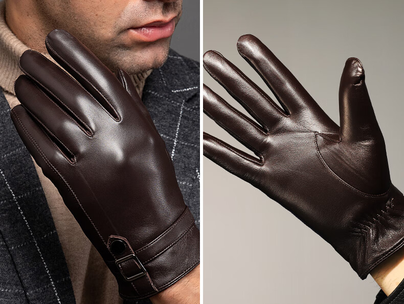 恒源祥旗舰官方店轻奢高端仿真皮手套男秋冬季加绒加厚保暖开车骑行触