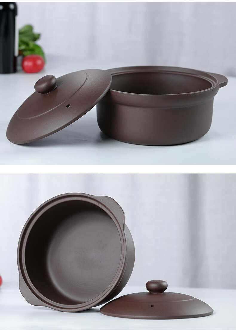 紫砂锅砂锅煲耐高温燃气明火电陶炉中药沙锅无釉传统炖锅特大葫芦款7