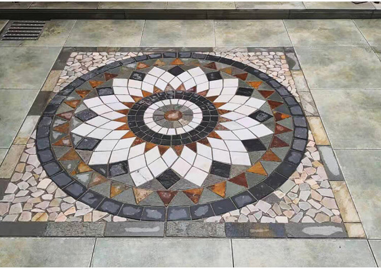 花园地砖文化石户外盘别墅庭院室外拼花防滑仿古田园花砖定制品5号小