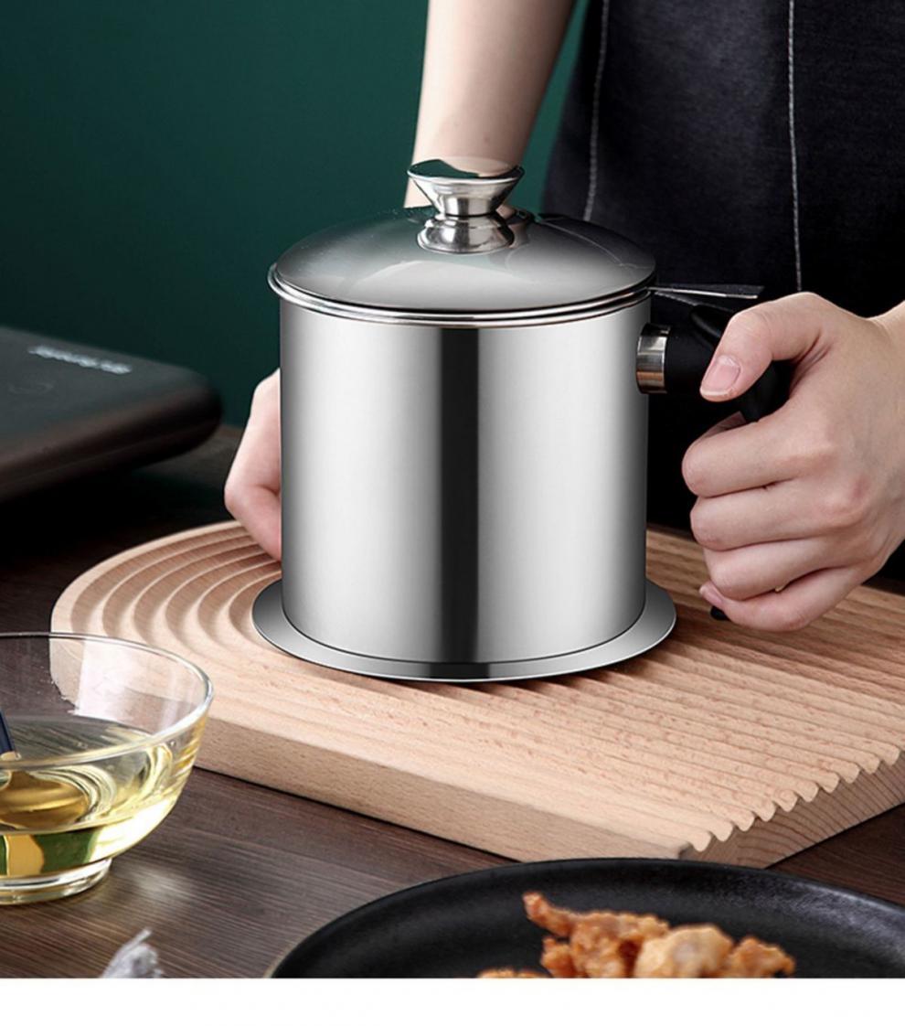 油壶不锈钢过滤网带盖装油瓶厨房储滤油猪油渣储罐锅烹饪用具普通yy