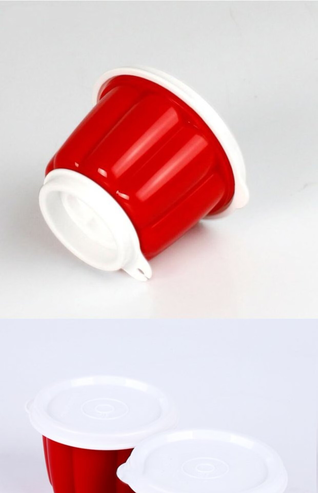 tupperware迷你保鲜盒150ml缤纷果冻模密封零食盒果冻盒红色单个