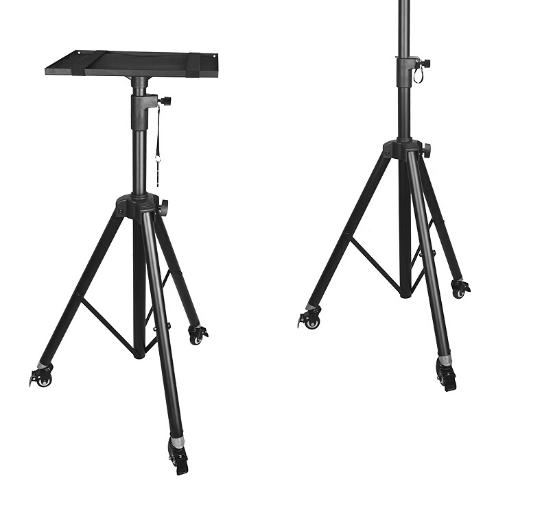 jlior 投影仪支架落地三角架子滑轮移动加强型托盘可伸缩升降投影机