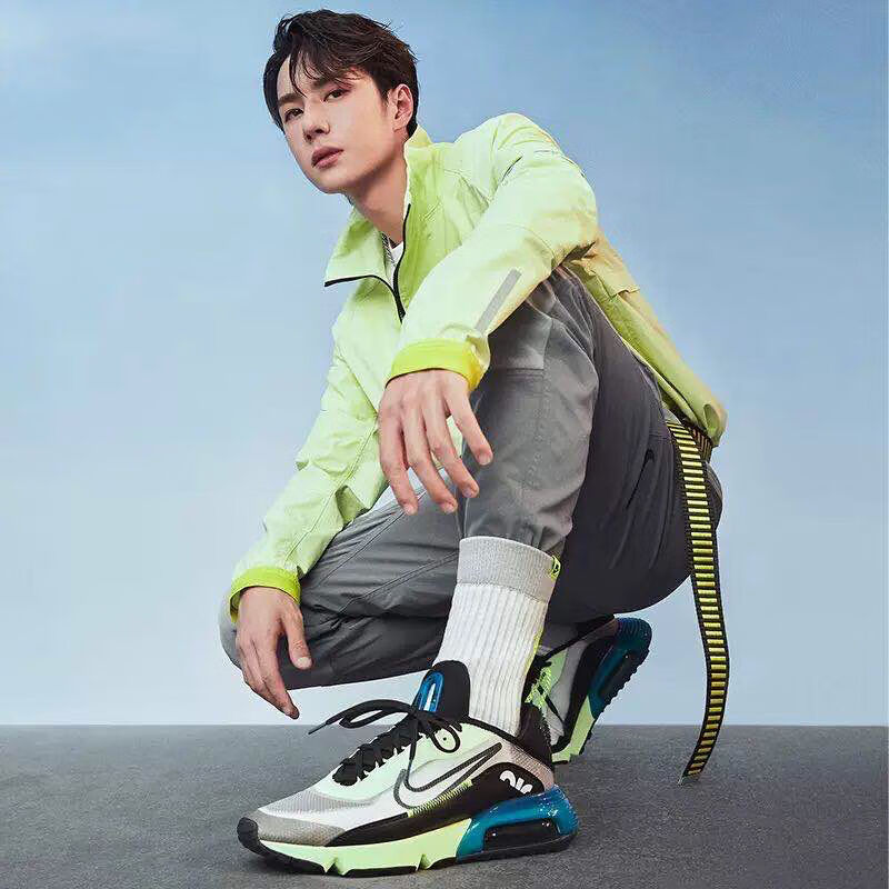 air max 2090气垫运动鞋王一博同款情侣鞋270男女休闲跑步鞋 黑红 36.