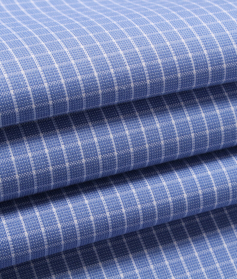 免烫】衬衫男 2020夏季新品 短袖衬衫 格纹衬衫男 商务休闲 浅蓝格子