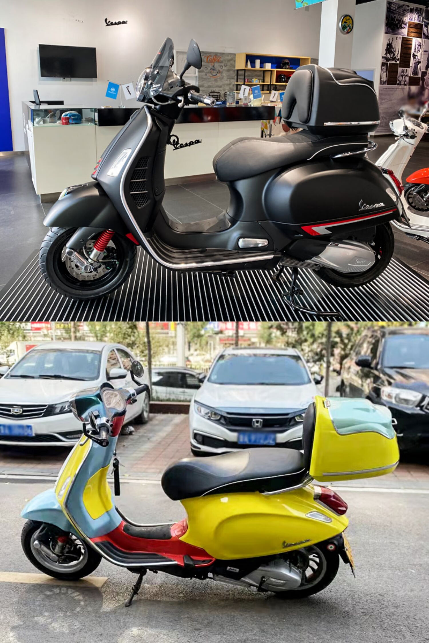 22年款维斯帕150冲刺摩托车尾箱gts300vespa复古后备箱尾架后货架载物