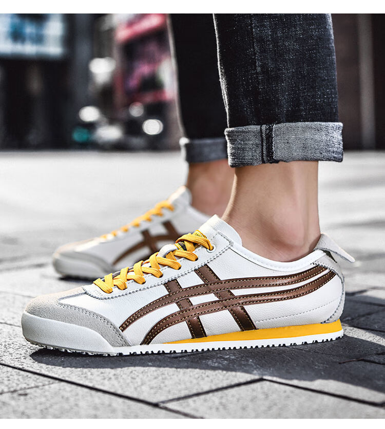 tiger虎冢鞋男鞋女鞋经典款鞋老虎鞋阿甘鞋 白金【顶部反绒皮】 35