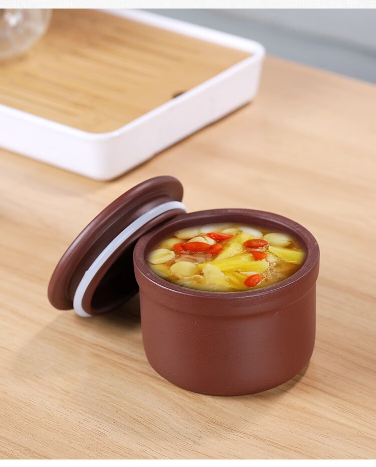 缔造千金宜兴紫砂隔水炖盅瓦罐炖汤平锅小汤盅一人份商用复古中式补品