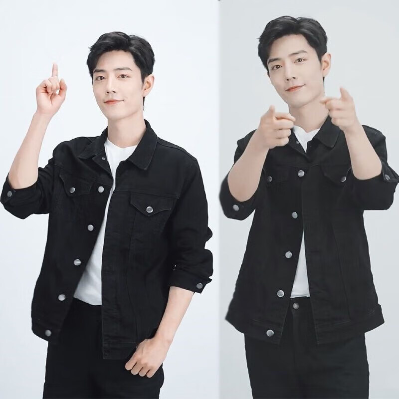 bpnm运动旗舰店 肖战同款外套女秋季新款牛仔上衣黑色学生休闲衣服男