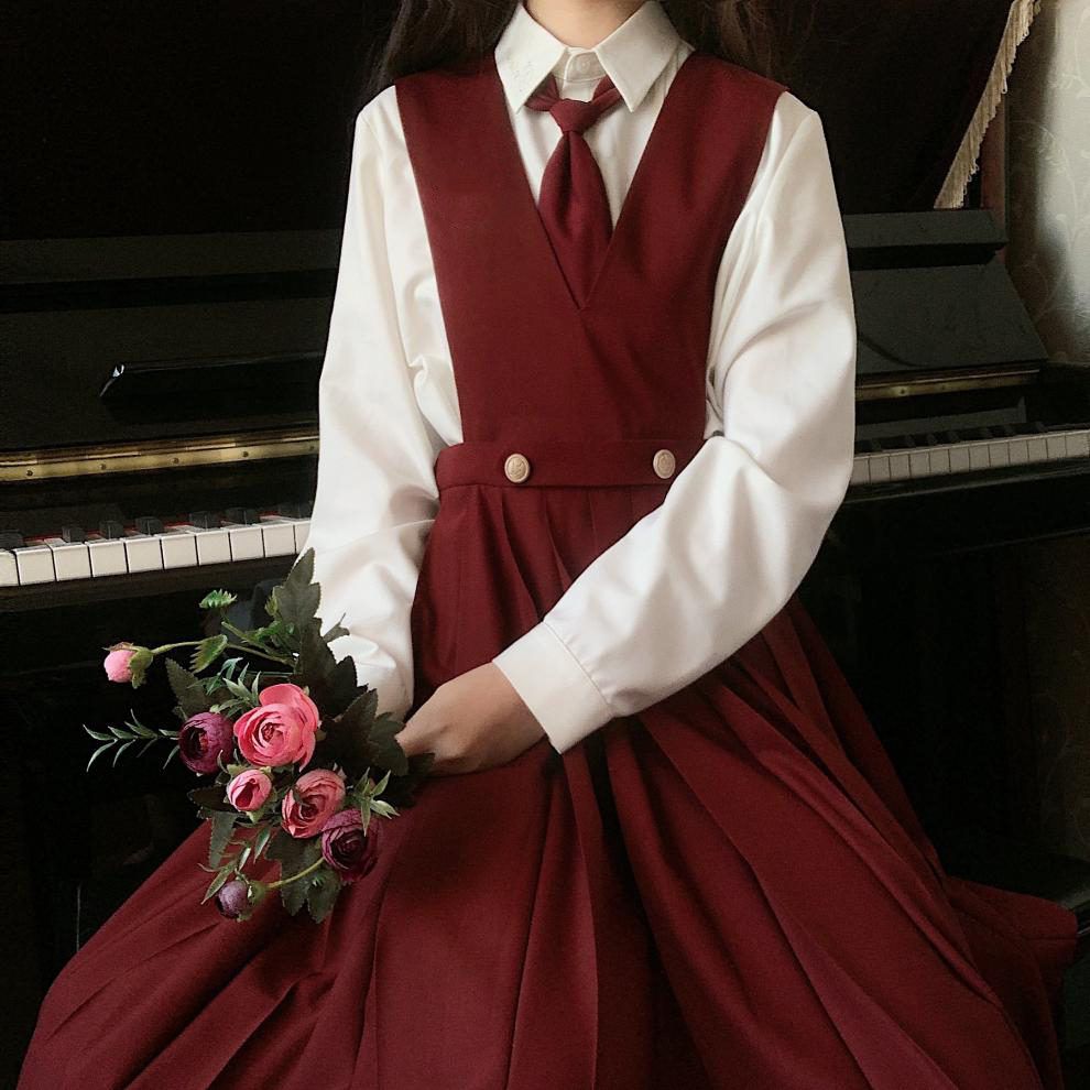 春夏必备水手服红色护奶裙基础款jk制服套装正版女学生卡奶裙春季学院