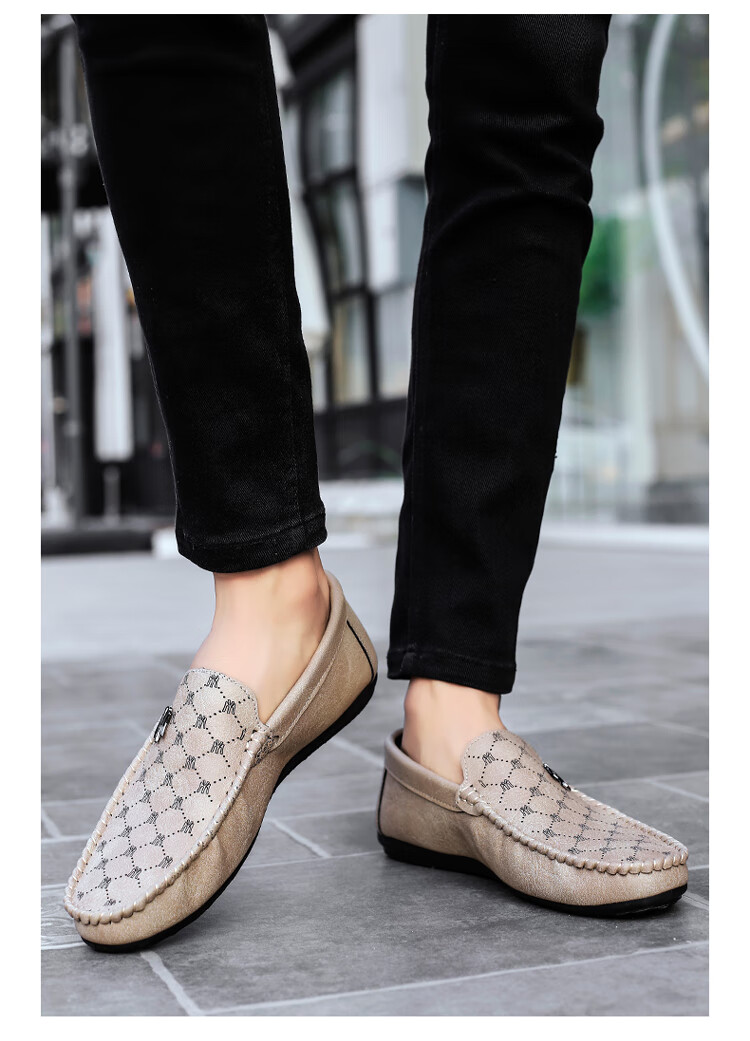 豆豆鞋男款夏季透气韩版百搭休闲软底懒人鞋潮男社会精神小伙皮鞋夏天