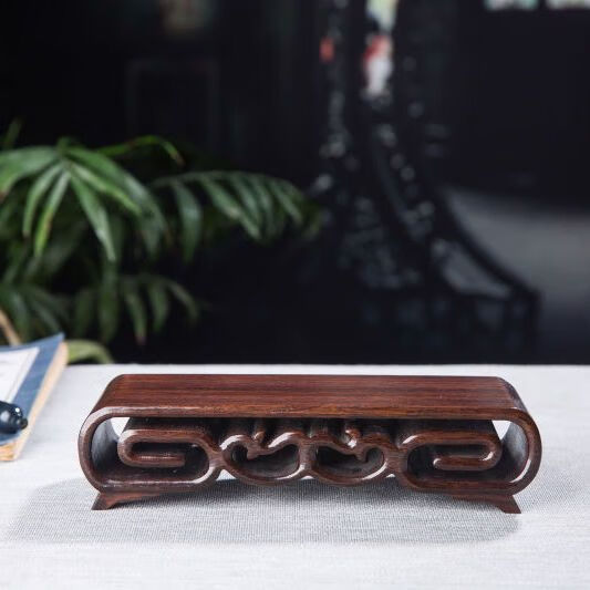 亚光长方形首饰底托花瓶盆景奇石底座仿木托摆件石头工艺品玉器99 长