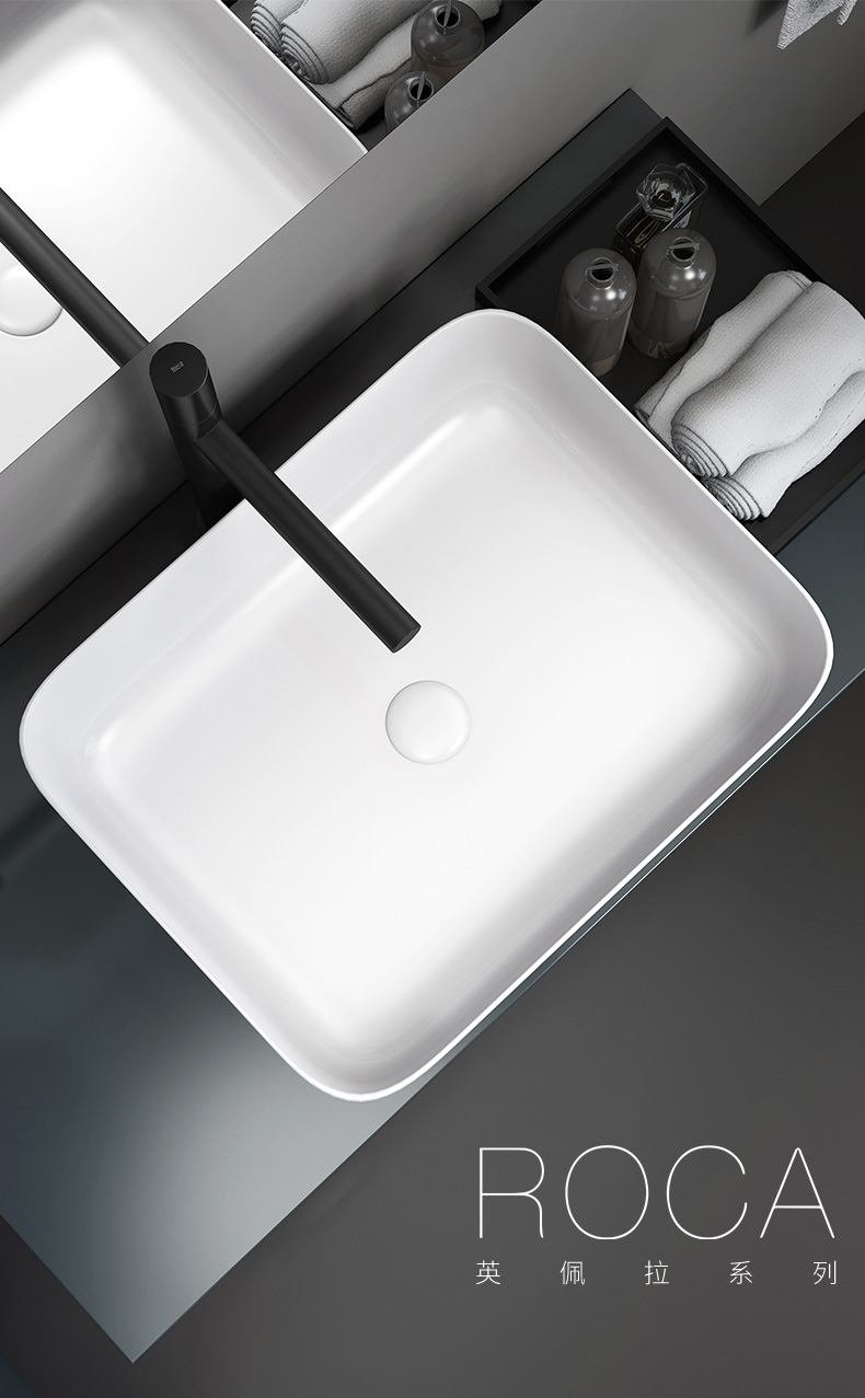 盆乐家卫浴roca英佩拉台上盆薄陶工艺北欧简约陶瓷洗手盆洗脸面盆正