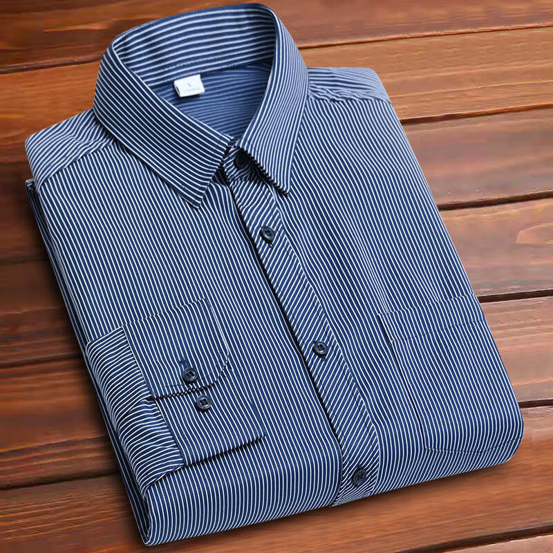 2022新款男装中老年棉衬衫男长袖格子宽松版休闲百搭爸爸衬衣la1绿3xl