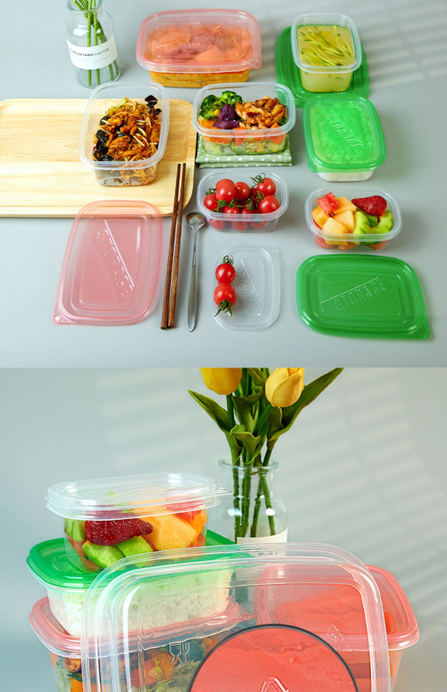 一次性餐盒 家用保鲜盒水果捞千层蛋糕盒 外卖便当打包饭盒 长方形280