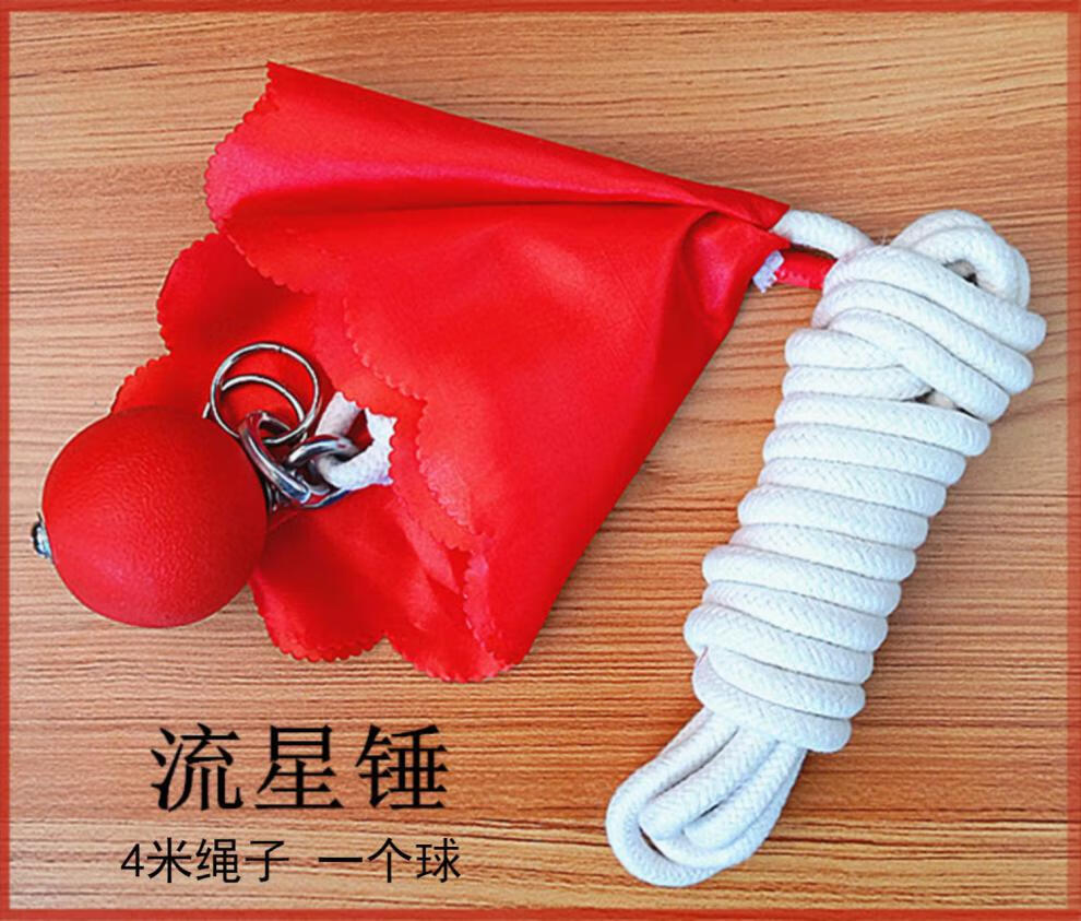 九节鞭训练绳初学新手武术软橡胶流星锤儿童成人练习百家绳鞭2两有把