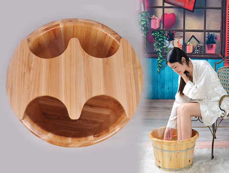 双人泡脚桶足浴桶木桶情侣子款两人洗脚杉木加大厚蒸脚足疗木盆双人桶