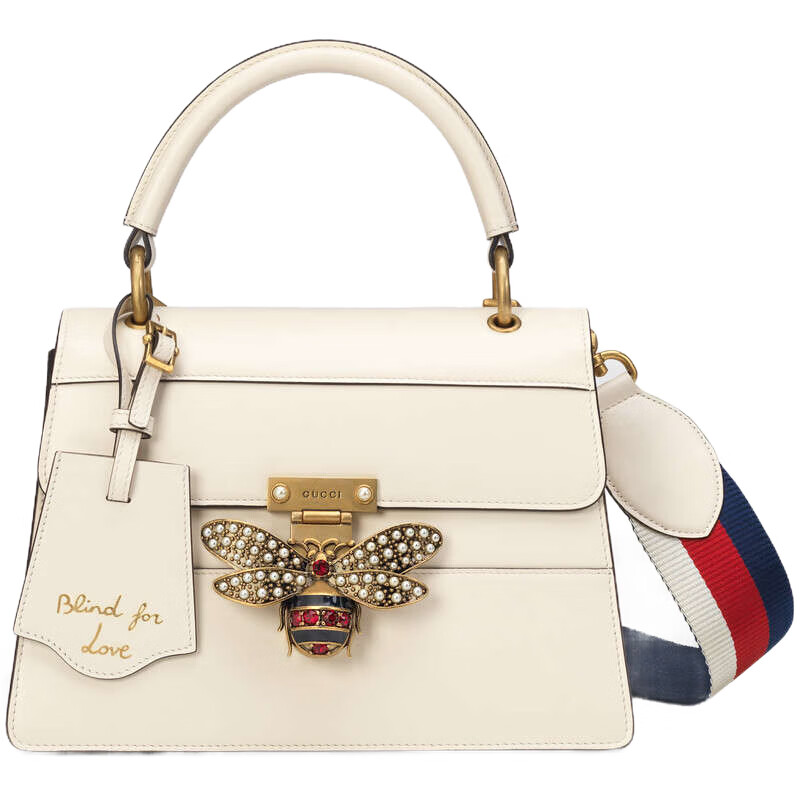 gucci古驰女包queen小蜜蜂手提单肩托特包476541 dvust 4198红色 代购