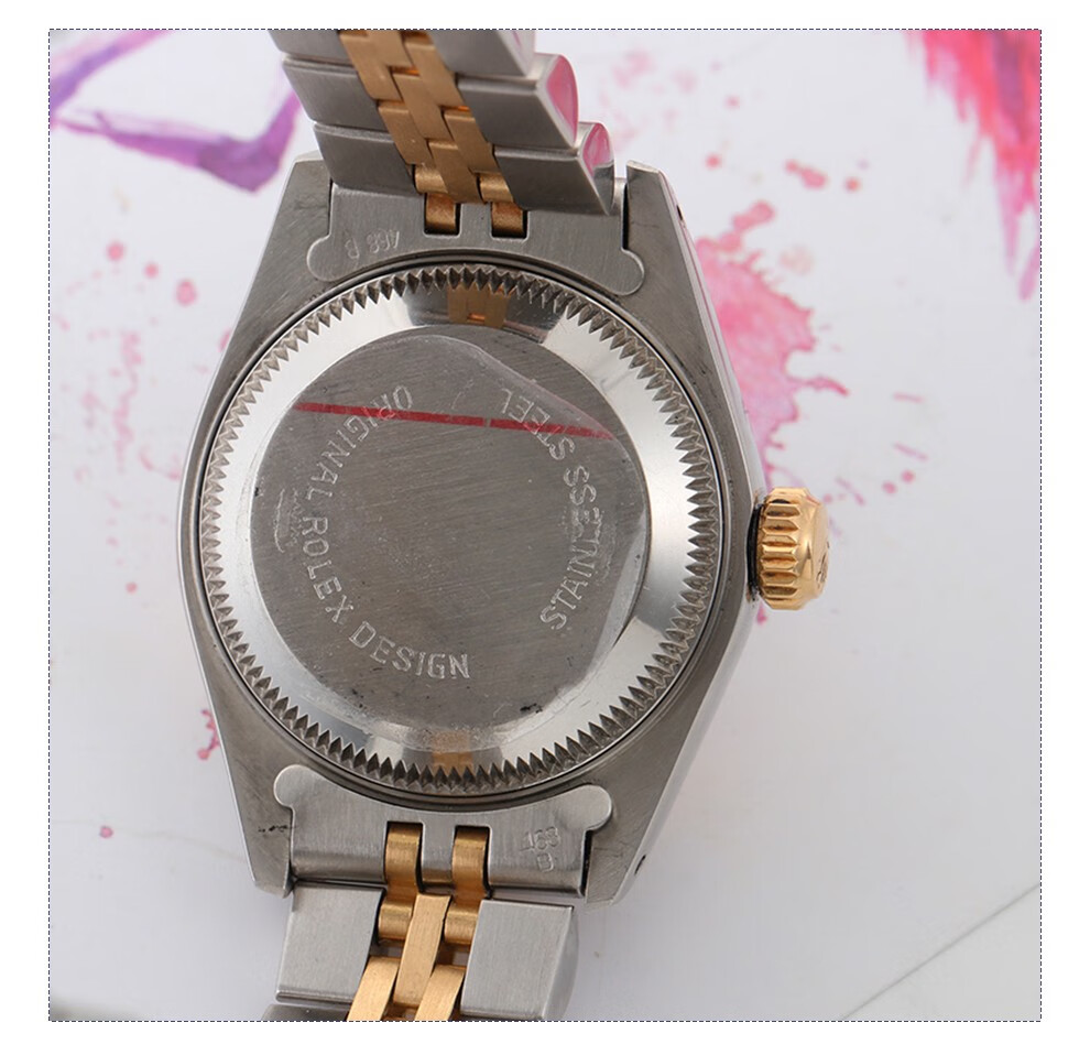 【二手95新】劳力士女装日志型系列69173后改渐变蓝盘18k黄金精钢自动