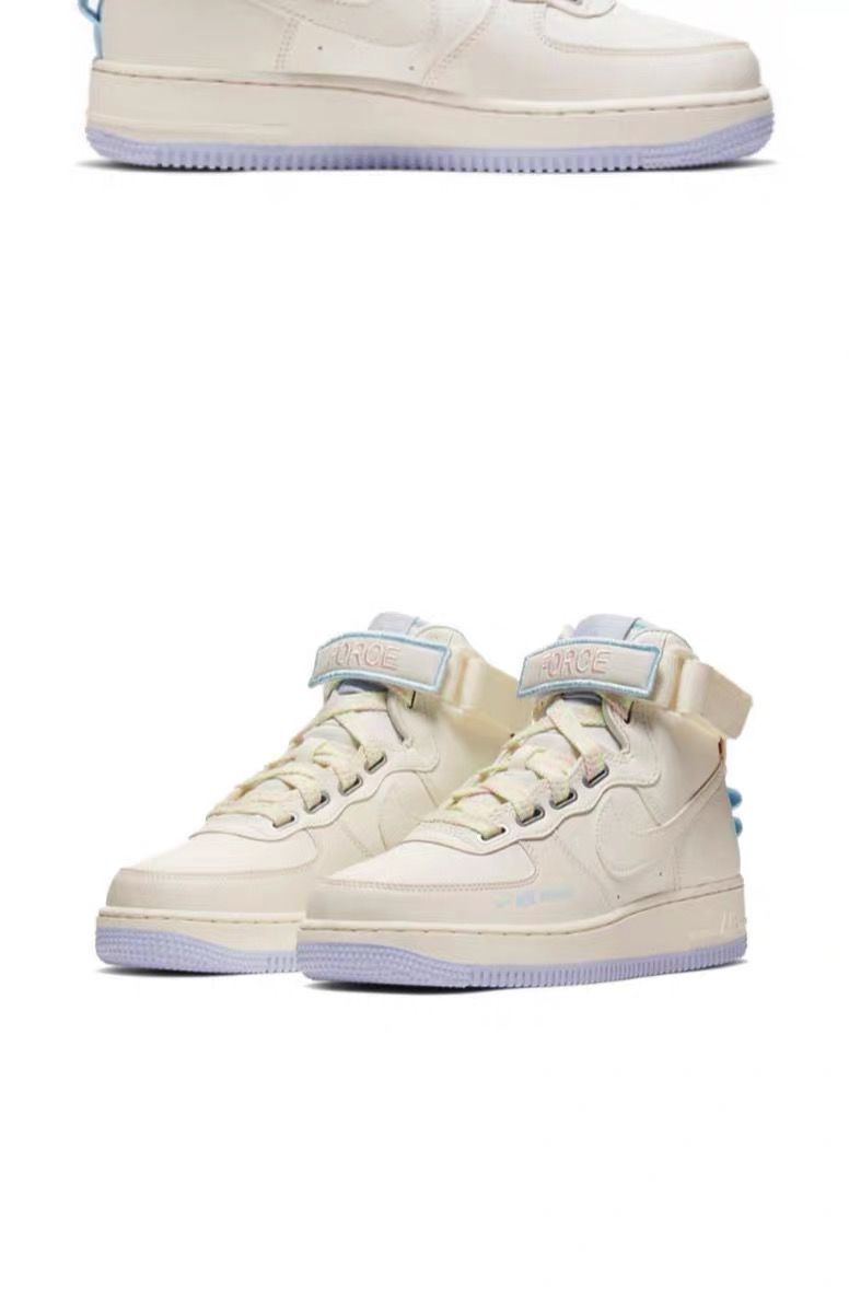 1香草米白浅樱花粉独角兽空军一号女子板鞋cq4810621空军香草白355