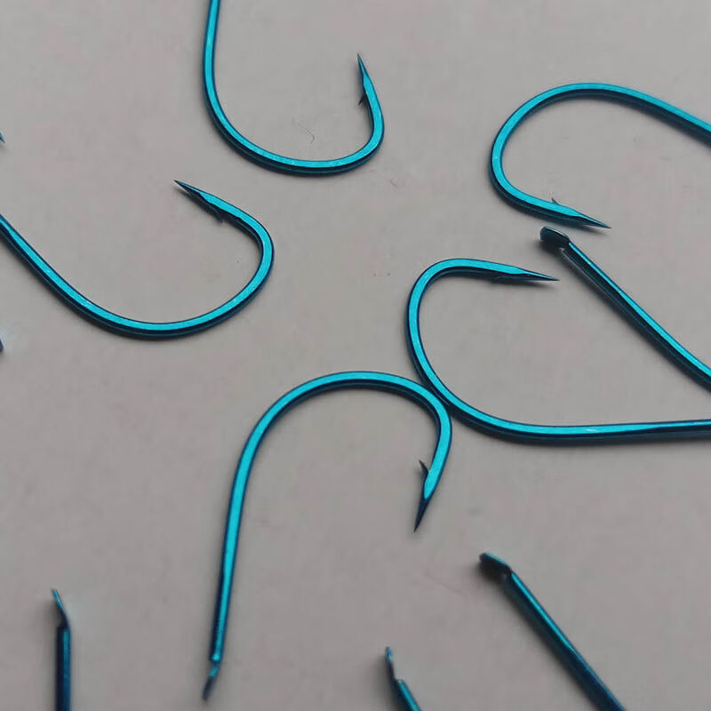 e溪流鱼钩特研超细条有倒刺散装极细地钓鱼钩红虫活饵鱼勾小鲫鱼钩音