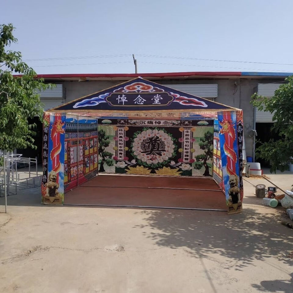 白事电子拱门 钢架结构灵棚非充气白事灵棚灵堂电子拱门殡葬棚丧事