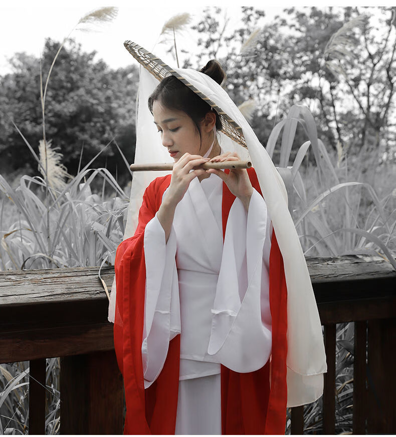 靓女街斗笠帽竹编帽子斗笠古风摄影道具儿童古装汉服竹编帽女侠客防晒