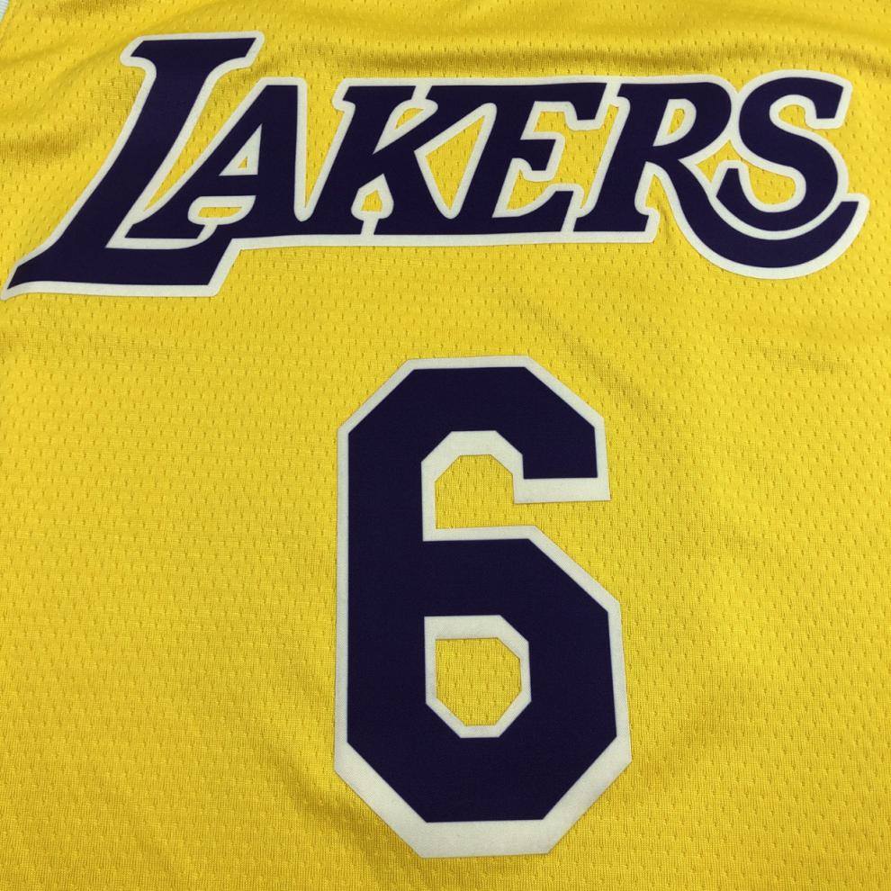 滕讯体育nba同款湖人队6号复古城市版球衣球裤套装23号男女背心定制
