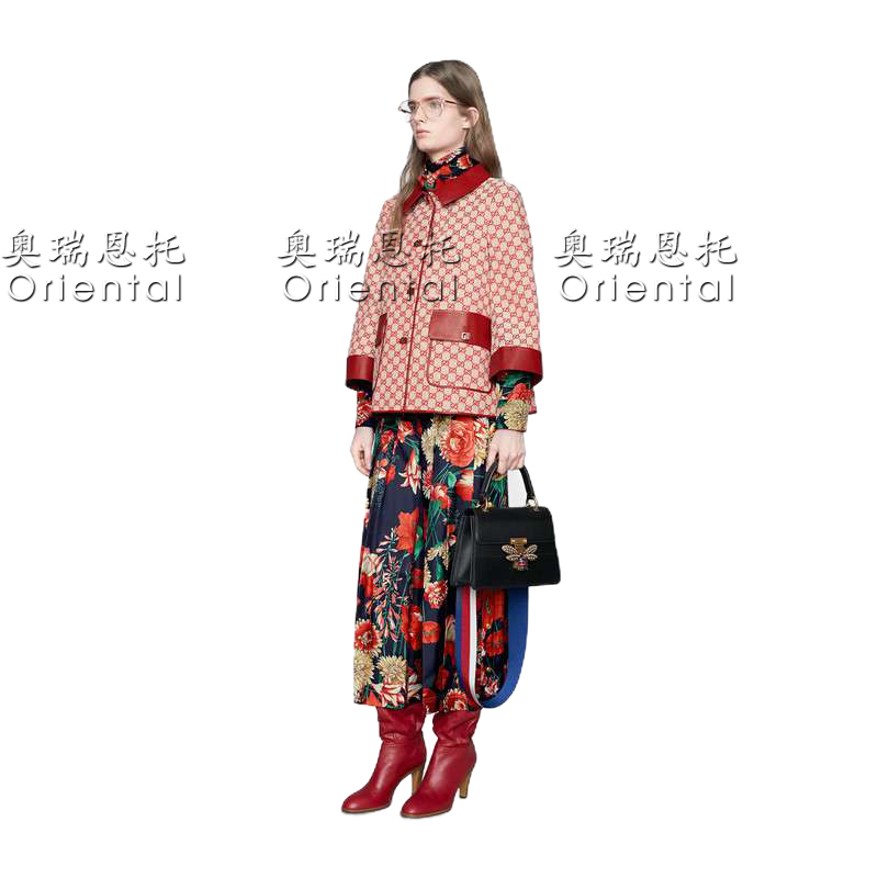 gucci古驰女包queen小蜜蜂手提单肩托特包476541 loovt 9575蛇皮 代购