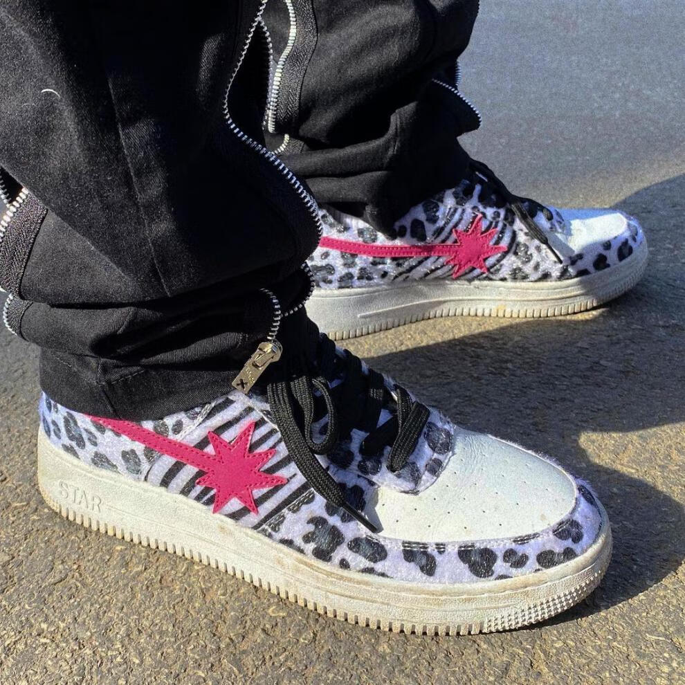 starwalk流星休闲鞋dunksb空军一号男豹纹百搭滑板低帮