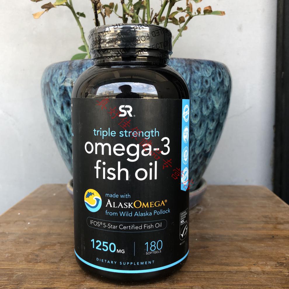 227sportsresearchomega3鱼油欧米伽3三倍力量1250mg180粒