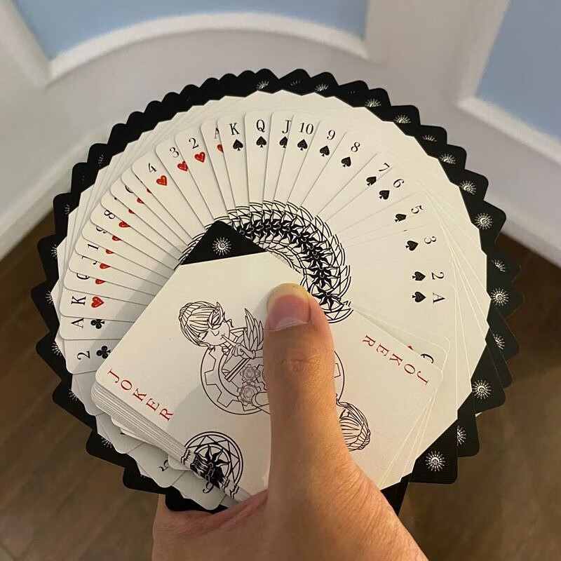 芸婷花切扑克创意扑克牌紫外荧光花切收藏扑克牌德国黑芯布纹纸张道具