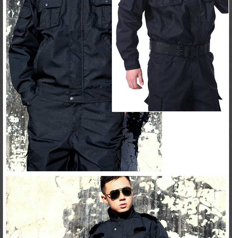 警察训练服夹克款春秋执勤服冬季男女式保安工作服套装 藏青色92