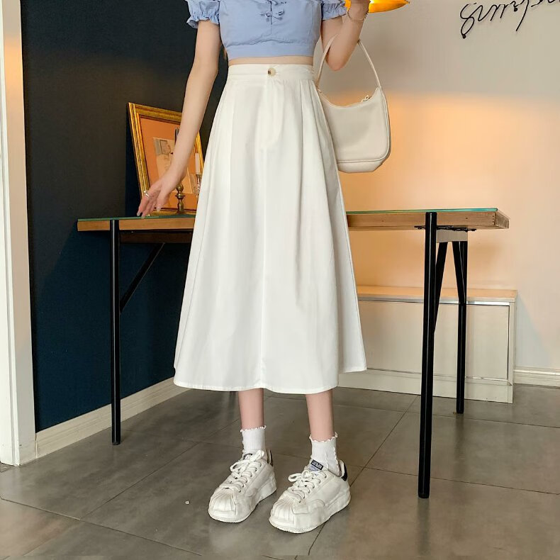 仙迪菁155小个子穿搭女装矮个子搭配白色百褶裙半身裙女春装2022年