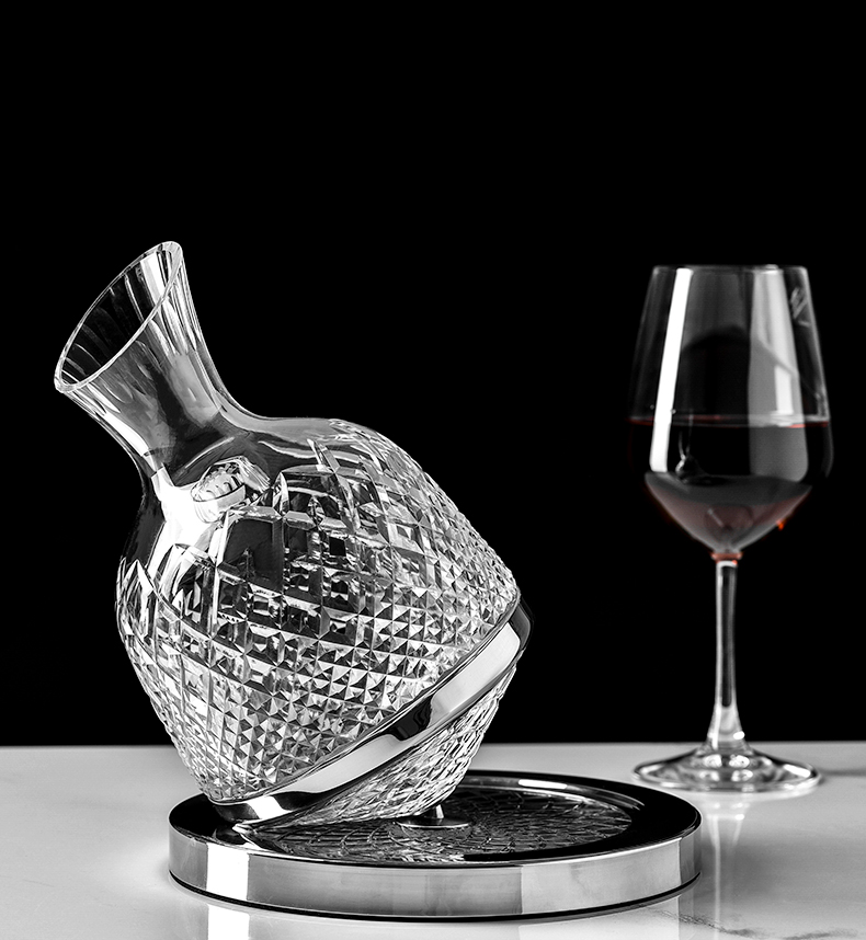 水晶旋转醒酒器醒酒器不倒翁创意红酒醒酒器快速醒酒陀螺葡萄酒壶礼品