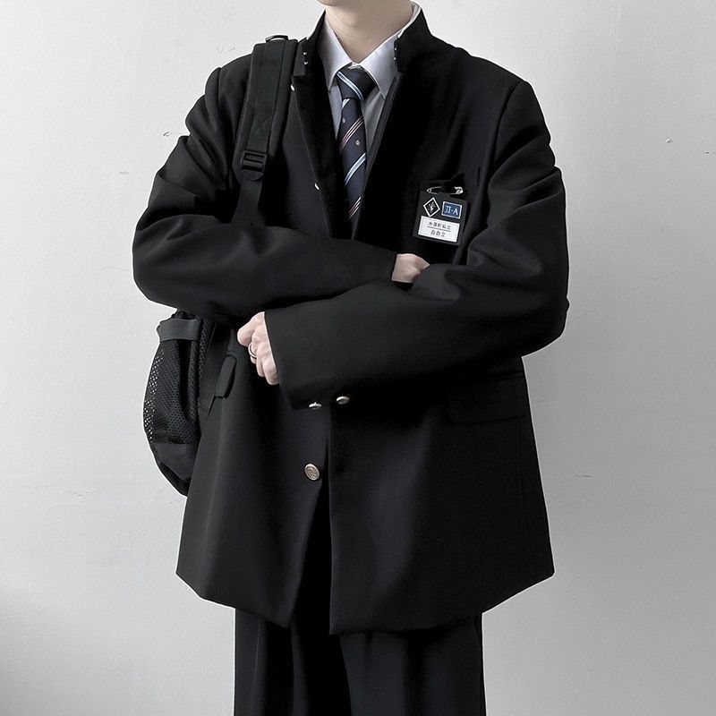 套装学院风西装外套男ins潮牌dk制服三件套高级感男装搭配一整套班服