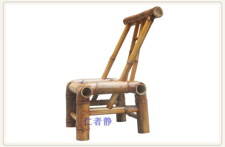 竹凳子靠背椅老式农村休闲手工竹制家具餐椅泡茶复古小竹椅子染佑小款