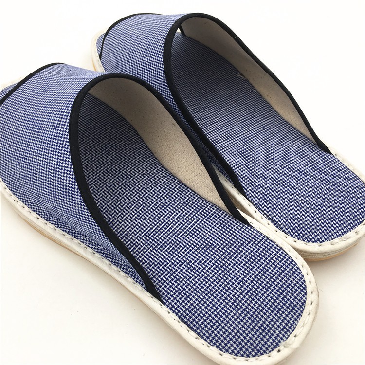 夏季透气纯棉布拖鞋男女室内外穿情侣拖鞋防滑牛筋底平底格子凉拖品质