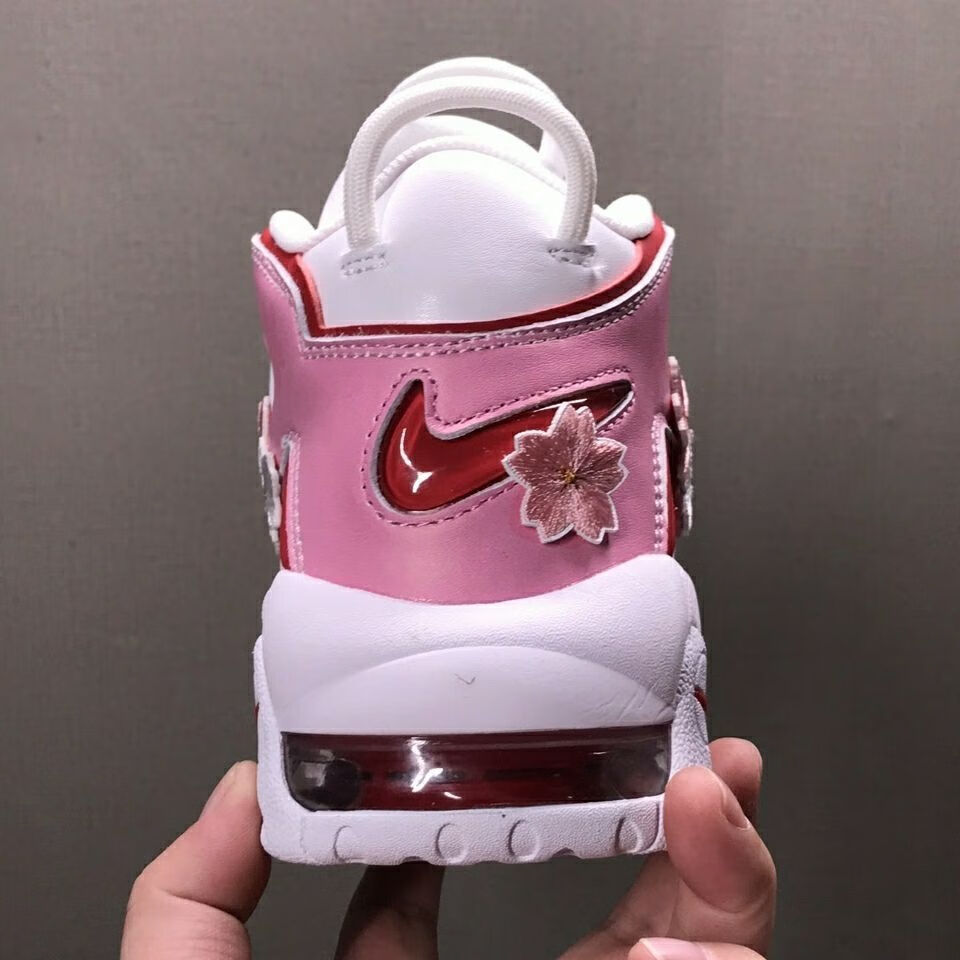 air大皮蓬 樱花粉刺绣女鞋渐变粉高帮篮球鞋气垫运动鞋男女休闲鞋