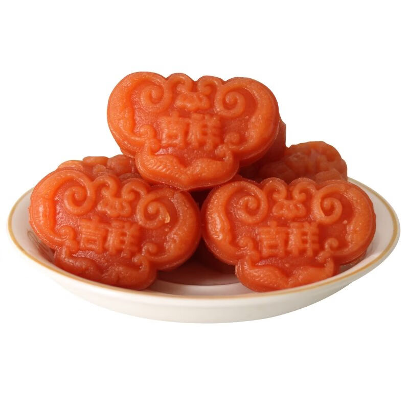 长命锁吉祥糕红豆味板栗味精美茶点祈福贡品糕点制作素食 红长命锁吉