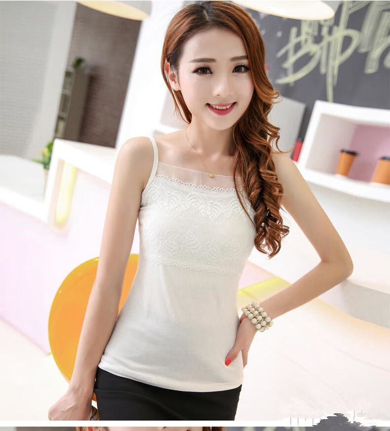 俞兆林80200斤胖mm防走光蕾丝莫吊带背心女夏季内衣大码百搭打底衫