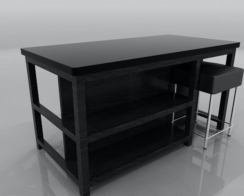 厨房实木料理台中岛操作桌高脚吧台餐桌可储物餐厅帮桌桌子定制 120*