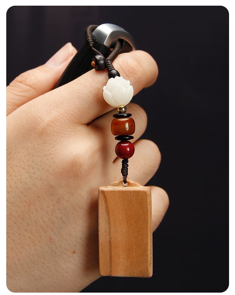 儿童女男朱砂吊坠挂件钥匙扣老无事牌 a款老桃木无事牌(礼包)【图片