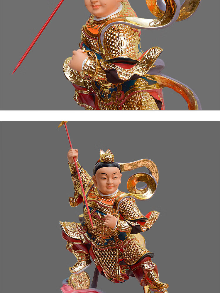 哪吒 三太子 中坛元帅 脚踏风火双轮 12英寸 神像 佛像 摆件 12英寸29