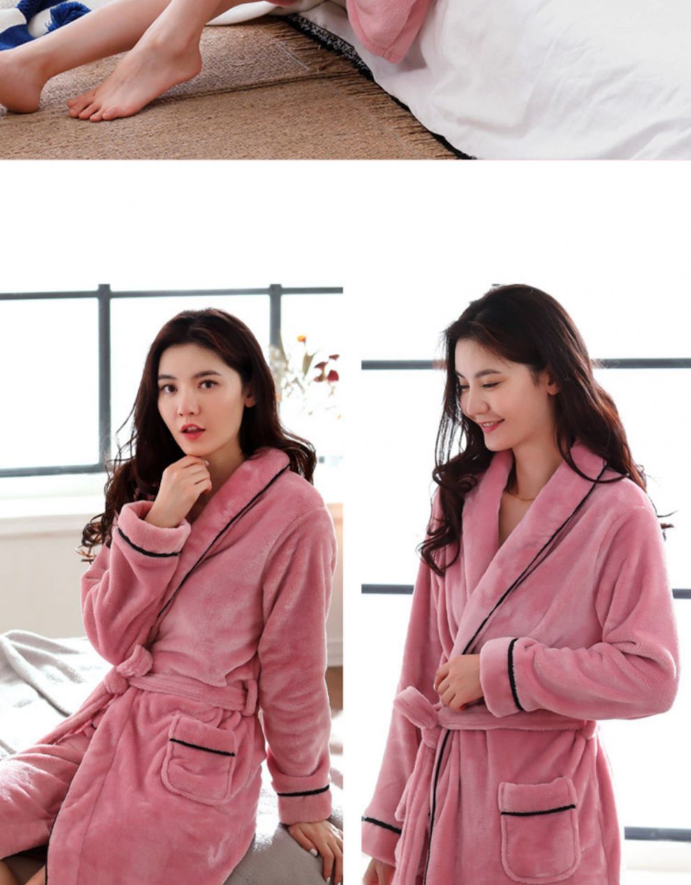 加长加厚睡袍女冬天穿的睡衣女款珊瑚绒睡衣加厚加绒性感长款可外穿