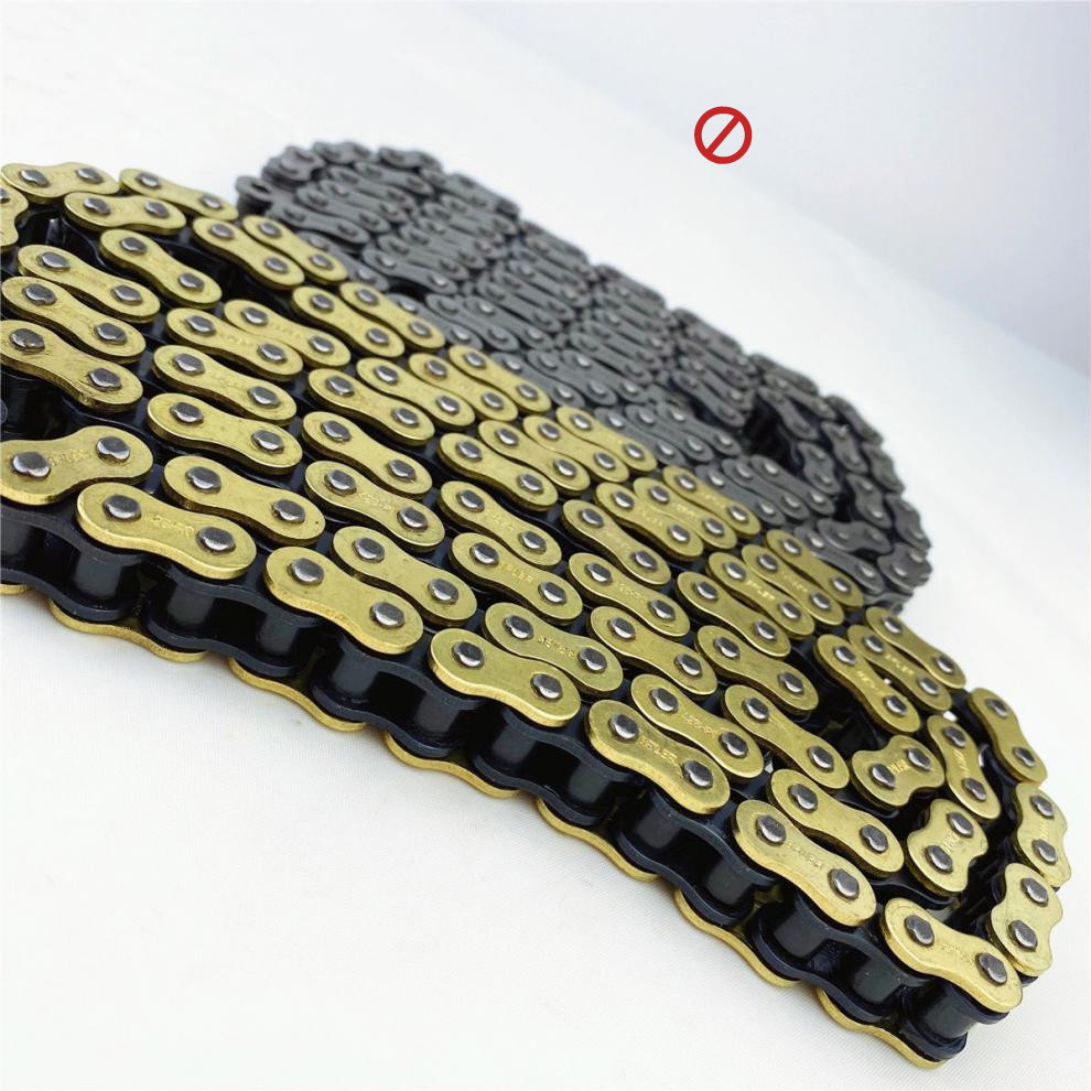 摩托车链条机车大排量摩托车高端金色油封链条428520525地平线越野车