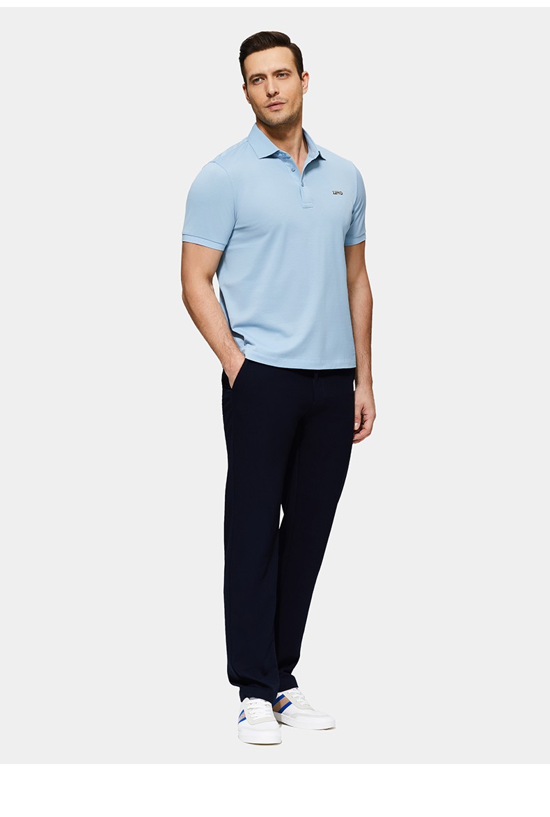 【官方发售】zero零度男装时尚休闲简约百搭短袖透气polo上衣男 深蓝