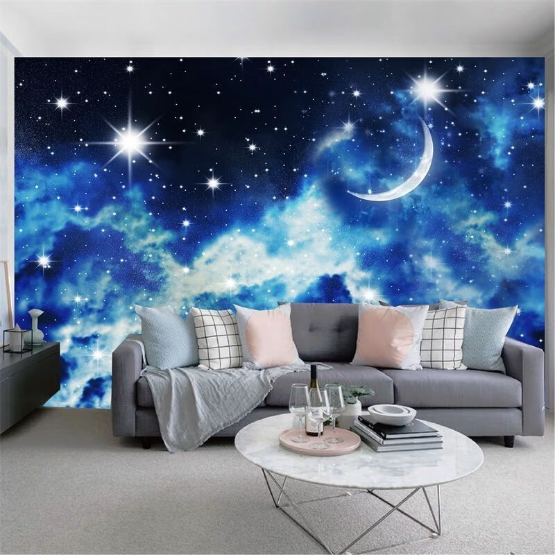 天花板贴纸墙纸自粘创意壁画科幻星空宇宙主题墙画墙贴天花吊顶墙纸