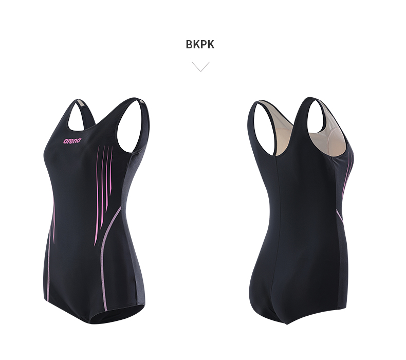 arena阿瑞娜泳衣女连体平角游泳衣休闲温泉泳装遮肚显瘦高弹利水bkwt