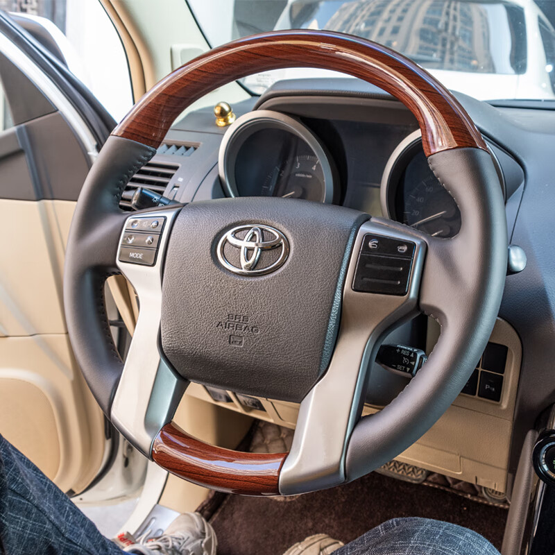 适用于普拉多2700lc120桃木方向盘内饰改装原厂翻新 18-20款【置换